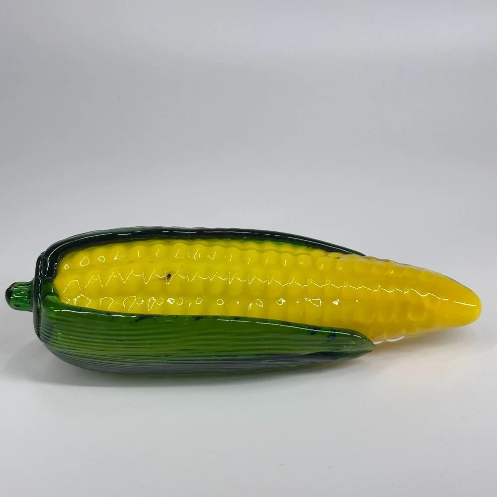 Blenko Hand Blown Glass Grapes Corn Egg Plant Carrot MCM Vintage Art Glass Lot 4